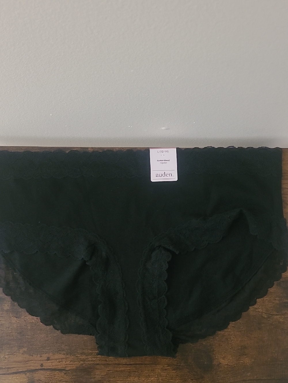 Auden Black Lace-Edged Hipster Brief